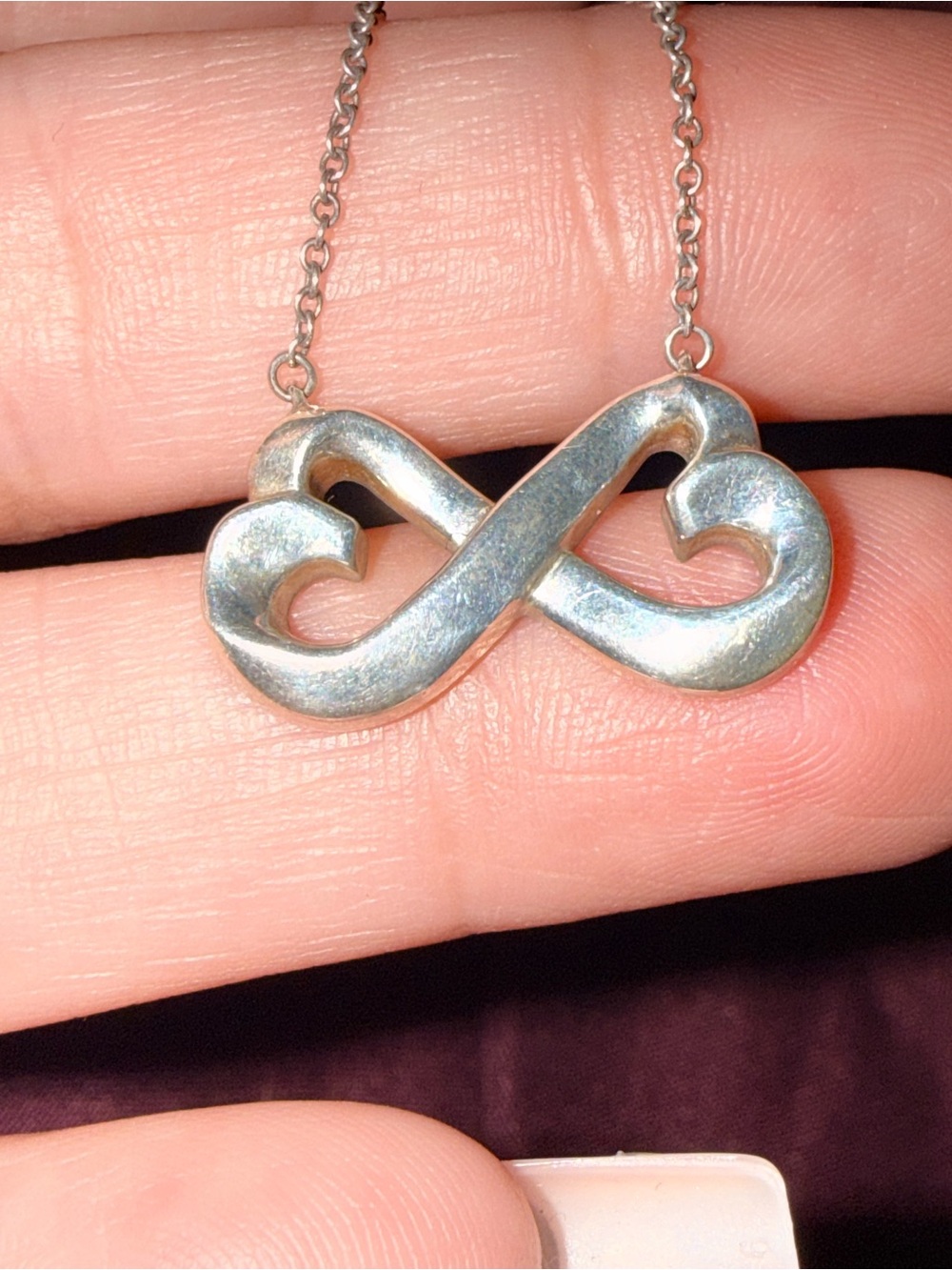 Tiffany & Co. Polished Silver Infinity Heart Necklace